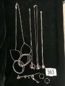 925 SILVER CHAIN AND PENDANTS, RING AND MORE TOTAL WEIGHT 33.1 GRAMS