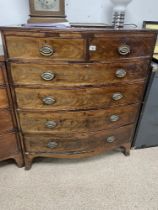 GEORGIAN BOWFRONT MAHOGANY TWO OVER FOUR CHEST OF DRAWS