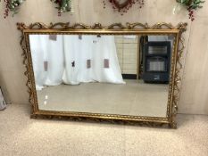 LARGE ORNATE GILDED FRAMED WALL MIRROR 120 X 80CM
