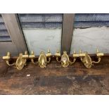 FOUR MATCHING BRASS WALL LIGHTS