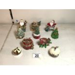 TEN CHRISTMAS THEMED TRINKET BOXES