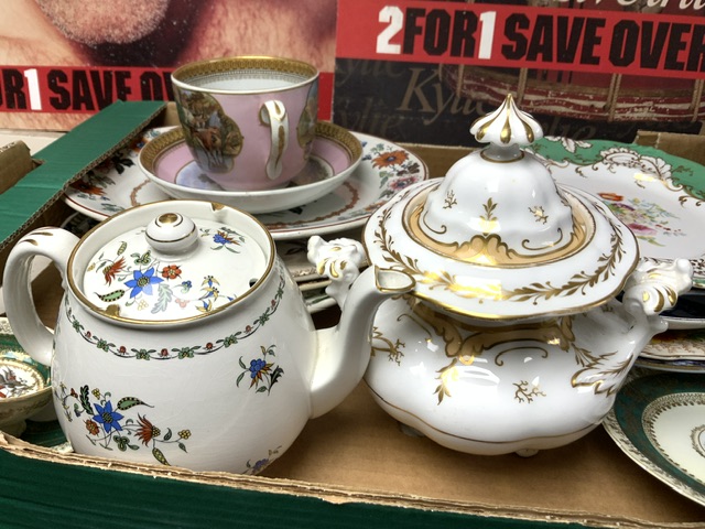 MIXED CHINA INCLUDES SHELLEY TEAPOT WITH 19TH-CENTURY PLATES - Image 6 of 6