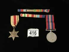 MEDALS - THE AFRICAN STAR AND DEFENCE MEDAL WITH TWO BARS