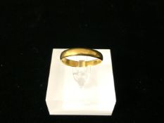 22 CARAT GOLD WEDDING BAND RING SIZE P.5 3.3 GRAMS