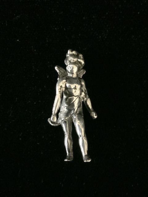 DUTCH HALLMARKED SILVER MODEL OF A GIRL ON A SWING WITH EMBOSSED RECTANGULAR BASE, IMPORT MARKS - Bild 2 aus 6