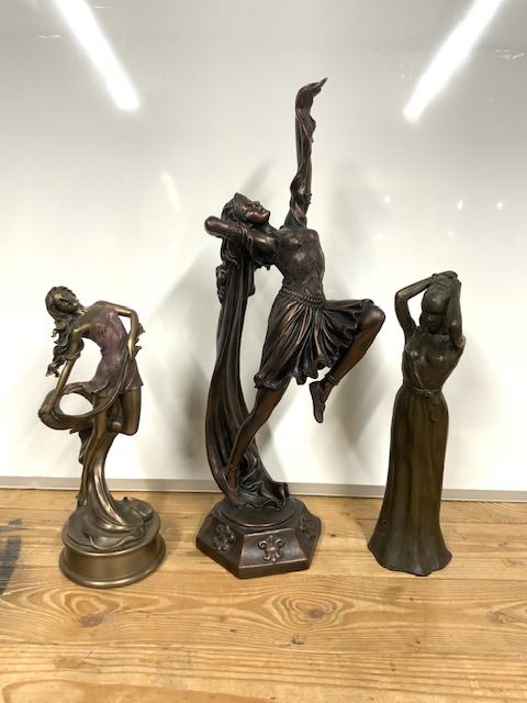 FIVE BRONZED RESIN FIGURINES LARGEST 53CM - Image 3 of 3