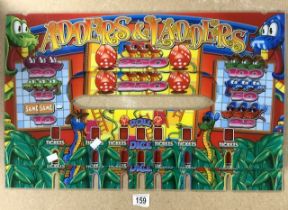 TWO PERSPEX ARCADE ADVERTISING PIECES (ADDERS & LADDERS) 68 X 38CM