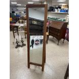 FREE STANDING DRESSING MIRROR IN A WOODEN SURROUND 160 X 46CM