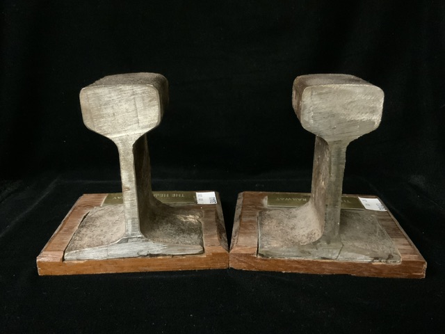 PAIR OF BOOKENDS FROM THE HEJAZ RAILWAY BLOWN UP BY LAWRENCE OF ARABIA IN 1917 THESE WERE ORIGINALLY - Image 4 of 4