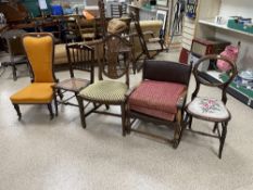 FIVE VINTAGE VARIOUS CHAIRS