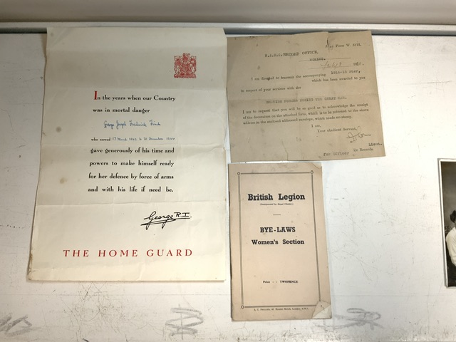 MR AND MRS FINCH LOCAL EPHEMERA INCLUDES HOME GUARD, 13TH SUSSEX BATTALION SCORING BOOK, WWI EPHEMRA - Image 2 of 7