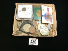 QUANTITY OF USED COINAGE, INCLUDES GUERNESEY 8 DOUBLES 1864 AND MORE WITH NAPOLEON III 1857 COIN AND