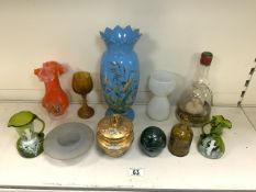 COLLECTION OF MIXED COLOURED ART GLASS