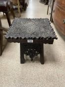 ANTIQUE MIDDLE EASTERN TEA TABLE A/F 38 X 38CM