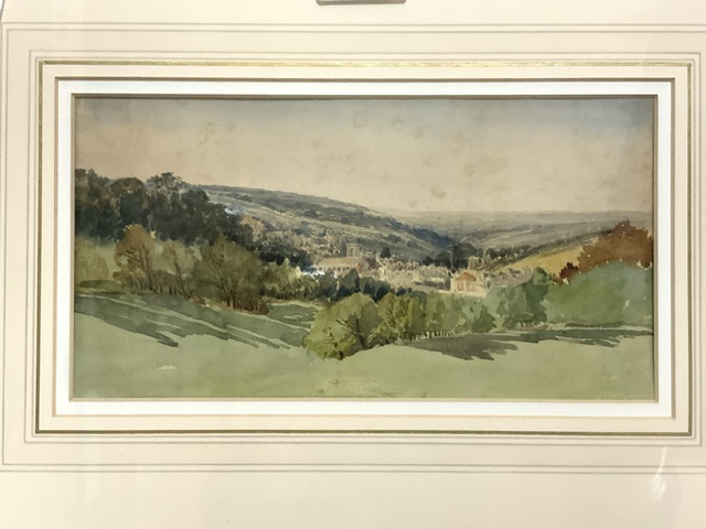 ATTRIBUTED TO ALFRED RICH; WATERCOLOUR DRAWING EXTENSIVE LANDSCAPE 'PLYMTON' LABEL ON VERSO, 12.5 - Image 2 of 5