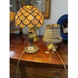 TWO SMALL TABLE LAMPS INCLUDES TIFFANY STYLE 37CM