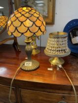 TWO SMALL TABLE LAMPS INCLUDES TIFFANY STYLE 37CM