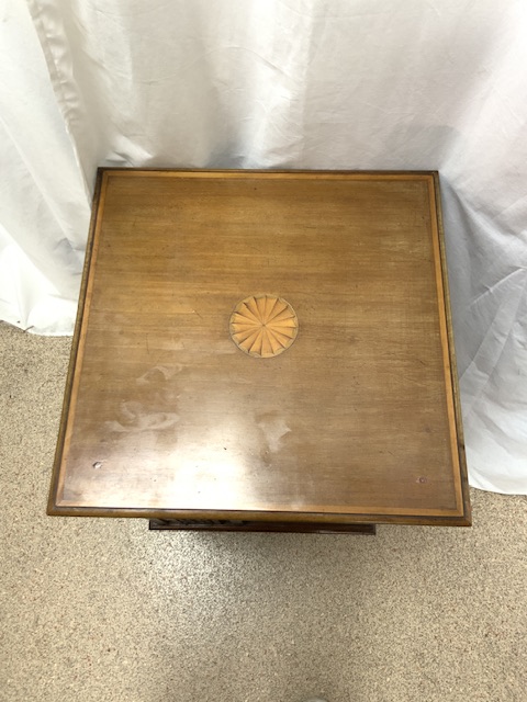 EDWARDIAN MARQUERTY INLAID REVOLVING BOOKCASE WITH FRET WORK DESIGN 81CM - Image 3 of 5