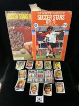 PANINI FOOTBALL STICKERS 1975, SUN SOCCER STAMPS WITH F.K.S FOOTBALL STICKER ALBUMS 1970s INCLUDES