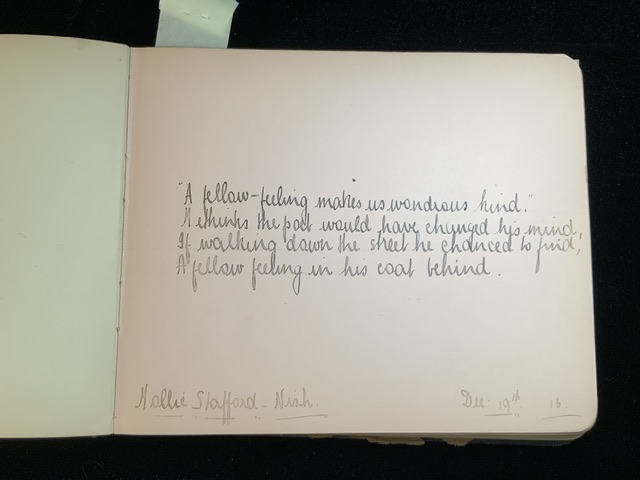 FIRST WWI PERIOD AUTOGRAPH BOOK CONTAINING NUMEROUS WATERCOLOUR DRAWINGS AND MORE - Image 7 of 13