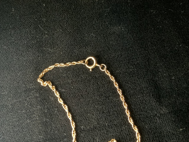 9CT GOLD ROPE NECKLACE WITH A PEARL PENDANT - Bild 4 aus 4