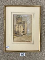 WILFRED WILLIAMS BALL (BRITISH, 1853-1917) SIGNED WATERCOLOUR STUDY- OF A BOY SEATED FRAMED 38 X