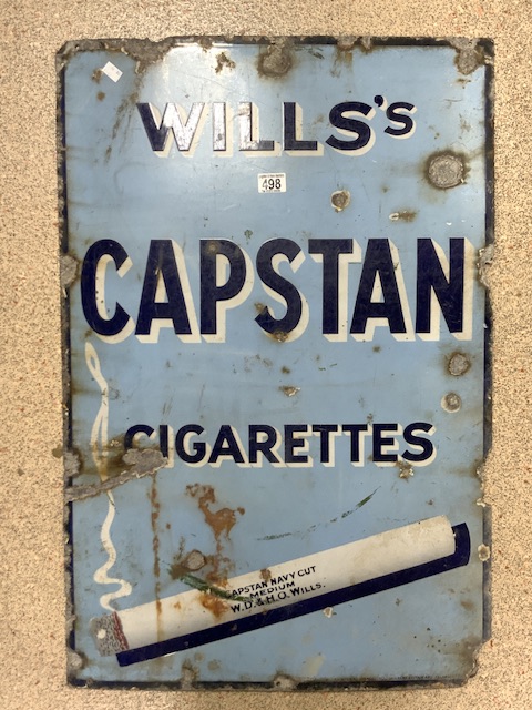 ANTIQUE ENAMEL SIGN WILL’S CAPSTAN CIGARETTES 91.5 X 61CM