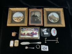 MIXED ITEMS INCLUDES HALLMARKED SILVER KNIFE AND MORE