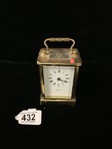 VINTAGE POSTILION CARRIAGE CLOCK WITH KEY 15CM