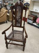 ANTIQUE HIGH BACK ARMCHAIR