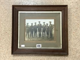 FRAMED AND GLAZED PHOTOGRAPH OF MILITARY SOLDIERS IN UNIFORM BY E.G HOUGHTON LTD MARGATE &