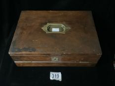 ANTIQUE CAMPAIGN STATIONARY WRITING BOX