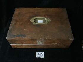 ANTIQUE CAMPAIGN STATIONARY WRITING BOX