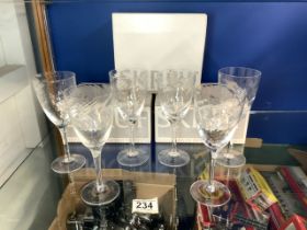 SIX BOXED WINE GLASSES FROM SKRUF OF SWEDEN