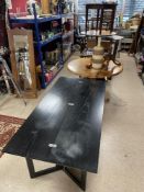 UNUSUAL BLACK ASH FOLDING TABLE 160CM
