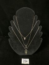 THREE BOXED 925 SILVER NECKLACES AND PENDANTS