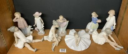 FIVE NAO FIGURES - BALLET DANCERS, LARGEST 18CM WITH FOUR OTHER NAO FIGURES