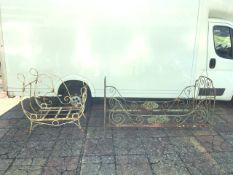 FRENCH 19TH CENTURY CAST IRON FOLDING BED WITH A CAST IRON FRAME FOR A SEAT