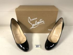 CHRISTIAN LOUBOUTIN SHOES IN BLACK; SIZE 38; WORN ONCE