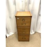 THREE-DRAWER WOODEN FILING CABINET; 101 X 41CM