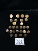 A QUANTITY OF MILITARY BUTTONS, POSSIBLY INCLUDING; FEDERAL ENGINEER, COMMANDO, ROYAL