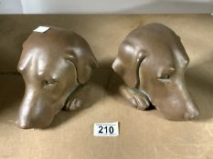 PAIR OF BRONZED DOG BOOKENDS