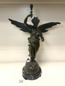 AFTER LOUIS MOREAU (1834-1917) BIENFAISANCE BRONZED CAST; 56CM