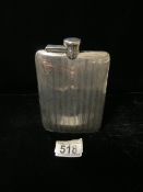 A STERLING SILVERSPIRIT / HIPFLASK, BY MAPPIN & WEBB, BIRMINGHAM 1914, CURVED RECTANGULAR FORM,