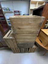 SEVEN WOODEN APPLE CRATES