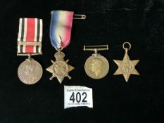 TWO GEORGE V / VI SPECIAL CONSTABULARY MEDALS, A FRANCE AND GERMANY STAR, A WWI 1914-15 MEDAL, ONE