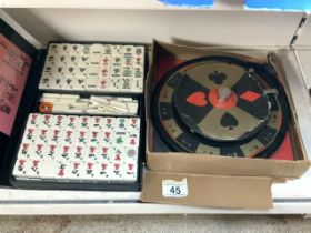VINTAGE MAH-JONG SET WITH A CHANCETTE ROULETE STYLE GAME