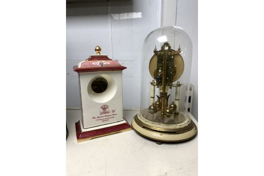 TWO CLOCKS MASONS CERAMIC AND WILMAC OF GERMANY DOME CLOCK LARGEST 30CM - Image 4 of 5