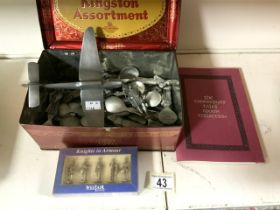 THE CANTERBURY TALES PEWTER SPOON COLLECTION WITH A CHROME AIRCRAFT AND MORE