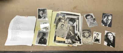 QUANTITY OF BLACK AND WHITE PHOTOGRAPHS OF THE STARS, SOME SIGNED INCLUDES RICHARD ATTENBOROUGH,